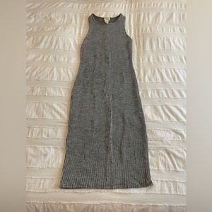 Caution to the Wind Black and White Striped Bodycon Dress